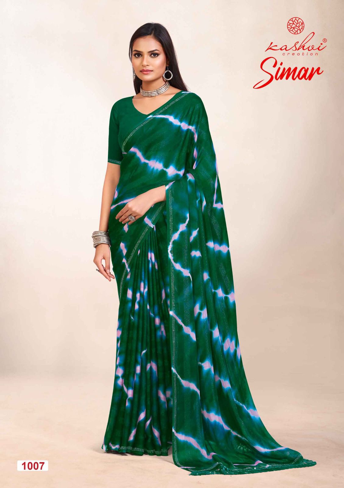 Simar By Kashvi Rim Zim Crape Designer Printed Sarees Wholesale Market In Surat